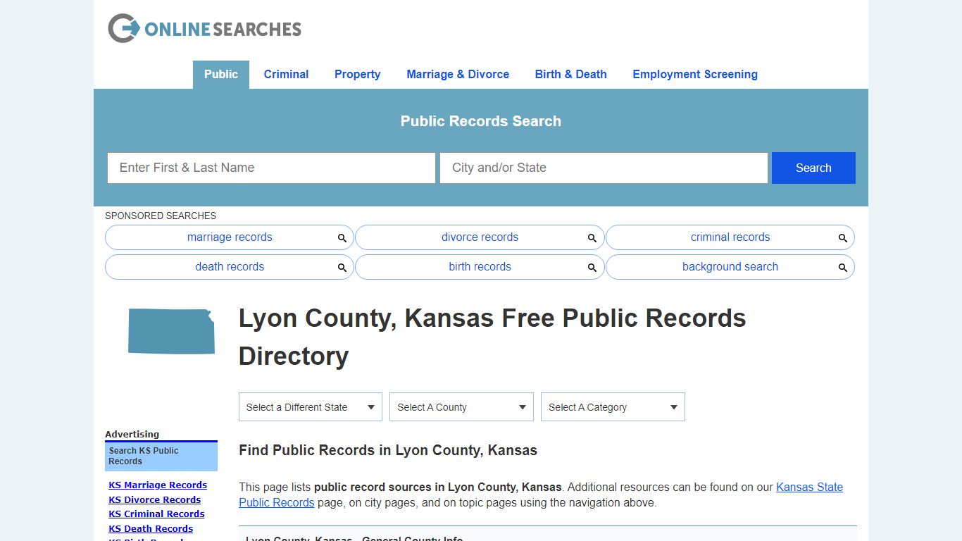 Lyon County, Kansas Public Records Directory - OnlineSearches.com