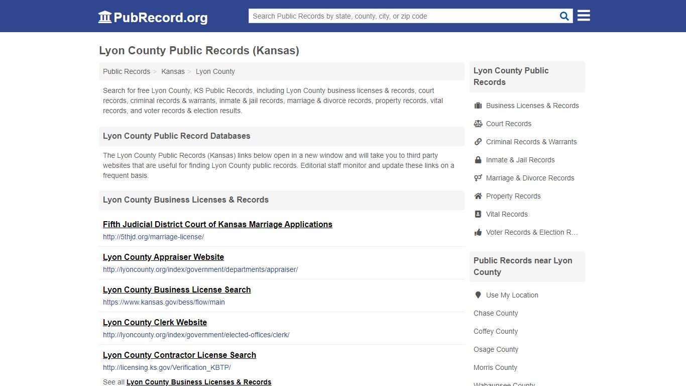 Free Lyon County Public Records (Kansas Public Records)